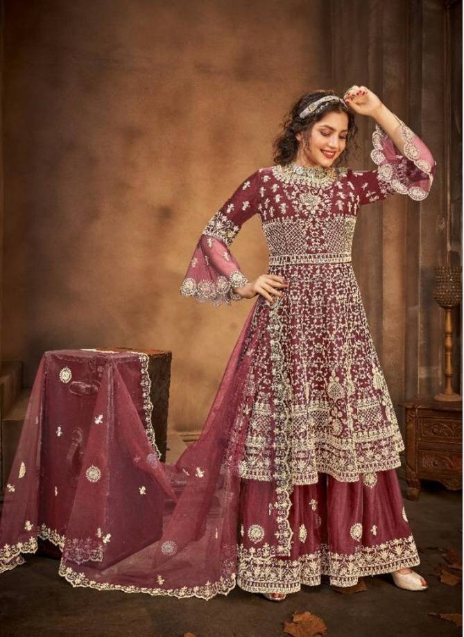 AVIGHAYA MYRA Latest Fancy Designer Stylish Wedding Wear Net With Embroidery And Stone Work Heavy Salwar Suit Collection